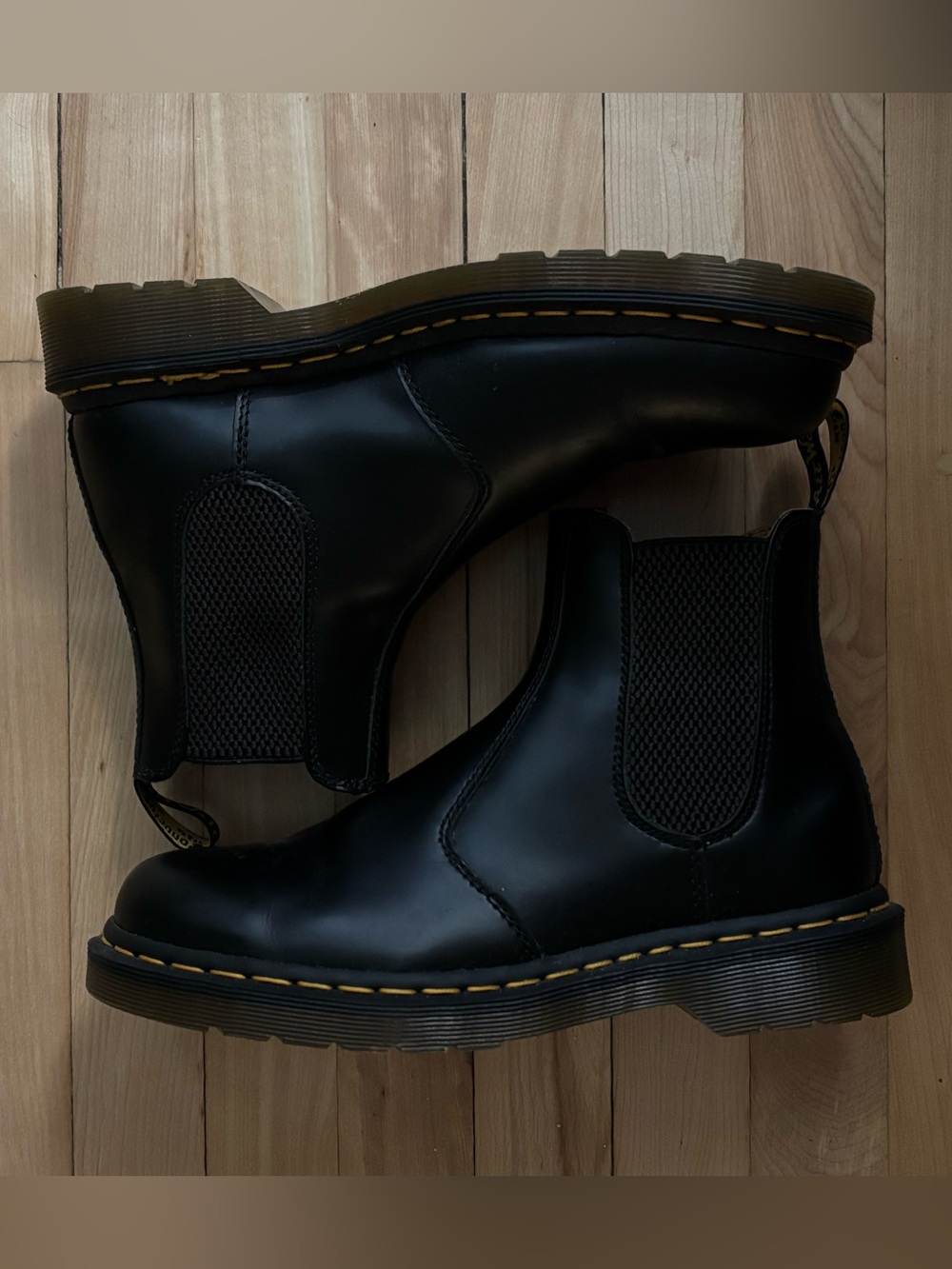 Dr. Martens Yellow Stitch Smooth Leather Chelsea Boots